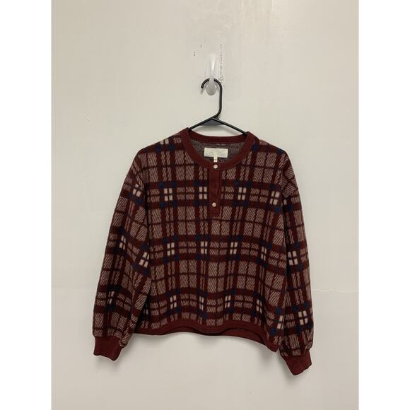 The GREAT. The Plush Fleece Henley Sleep Sweatshirt Size 1 - Picture 2 of 4